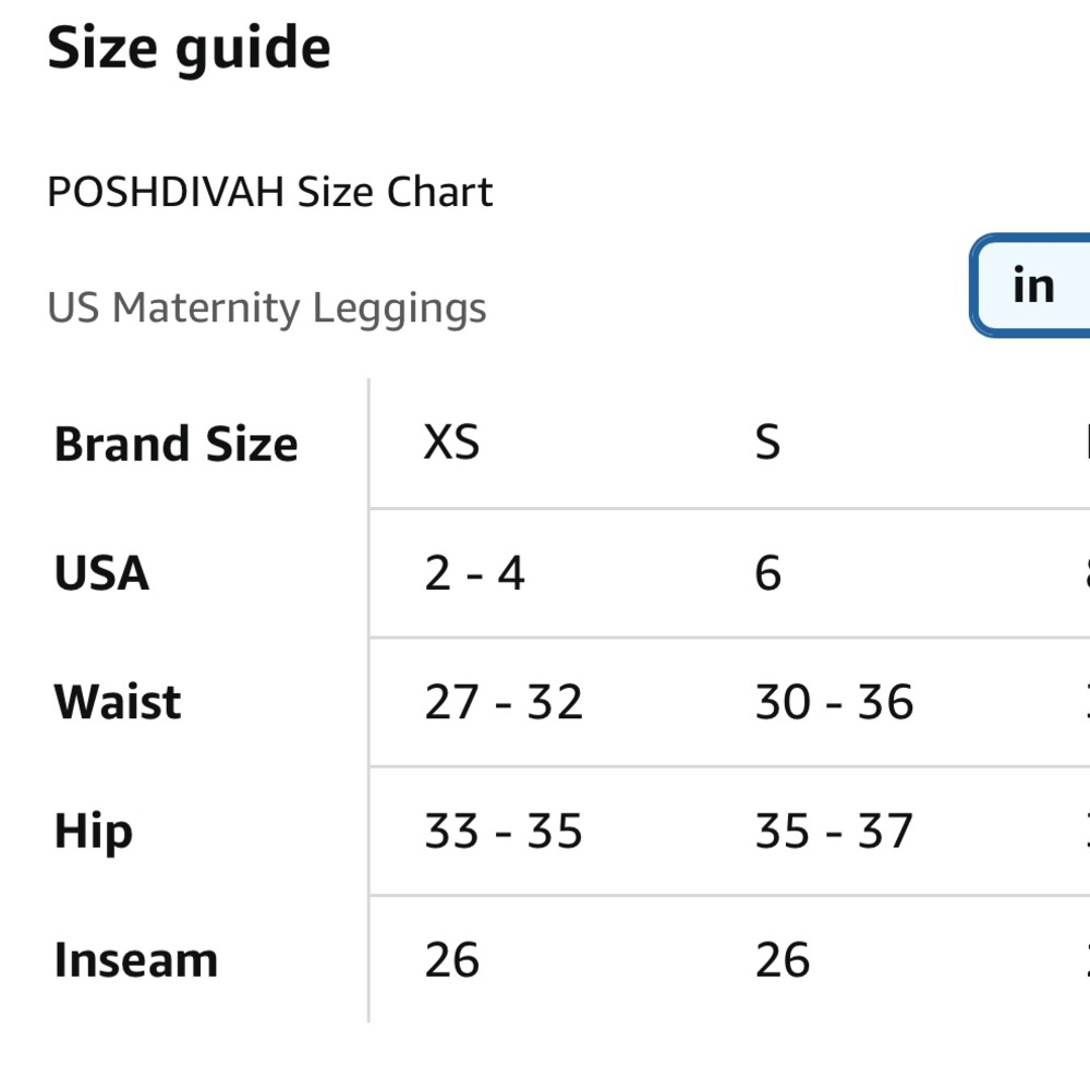 POSHDIVAH Women's Maternity OverTheBelly Pregnancy ActiveWear Workout Leggings S - Picture 5 of 10
